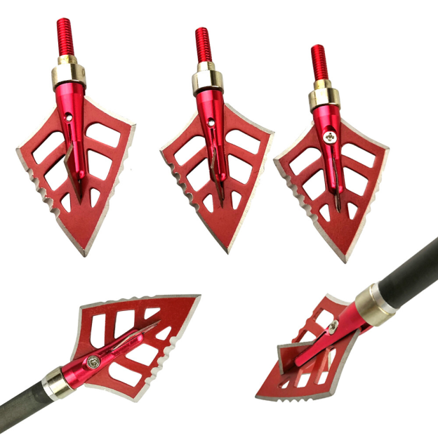 Stainless Steel Broadheads 3-Blade Hunting Arrowheads ID 6.2mm