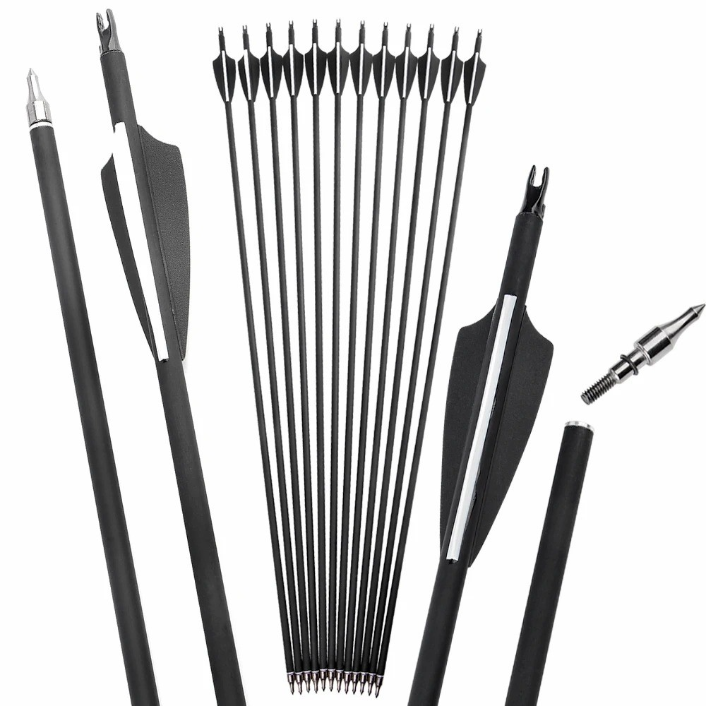 Archery Mixed Carbon Arrow 500 Spine Hunting & Target 28"/30"/31"