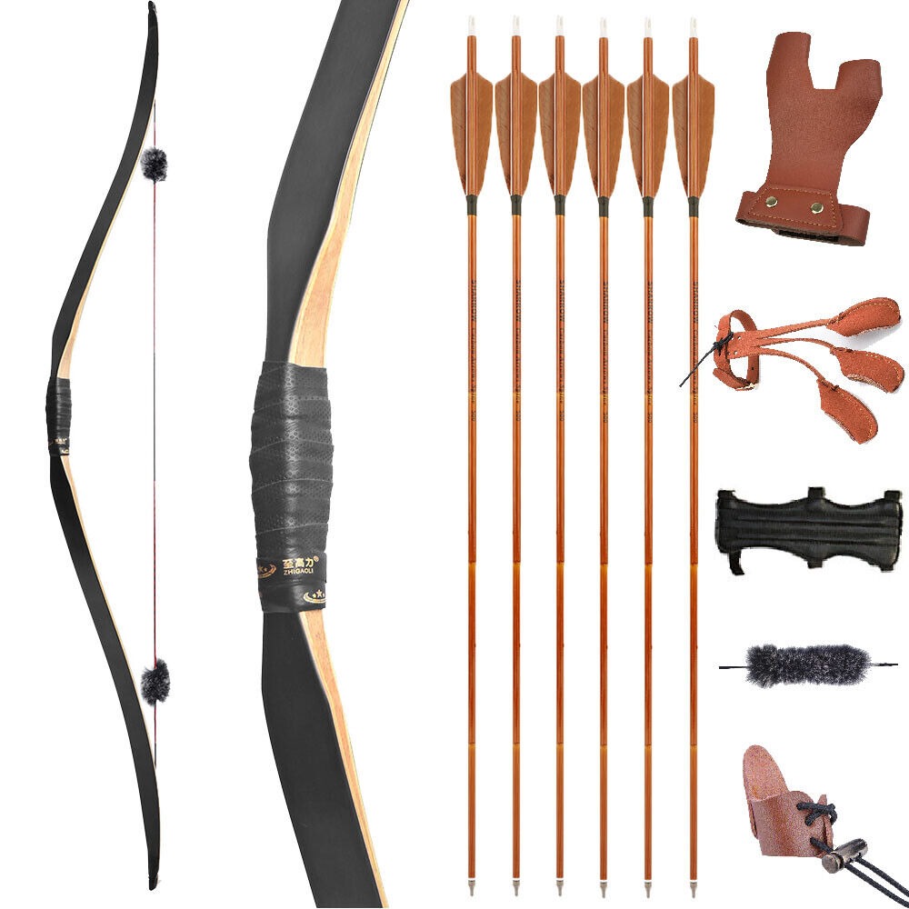Traditional Bow 15-50lbs Archery Handmade Hunting Recurve bow 58 inch