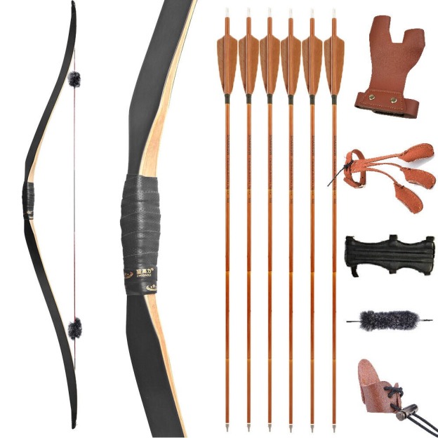 Traditional Bow 15-50lbs Archery Handmade Hunting Recurve bow 58 inch