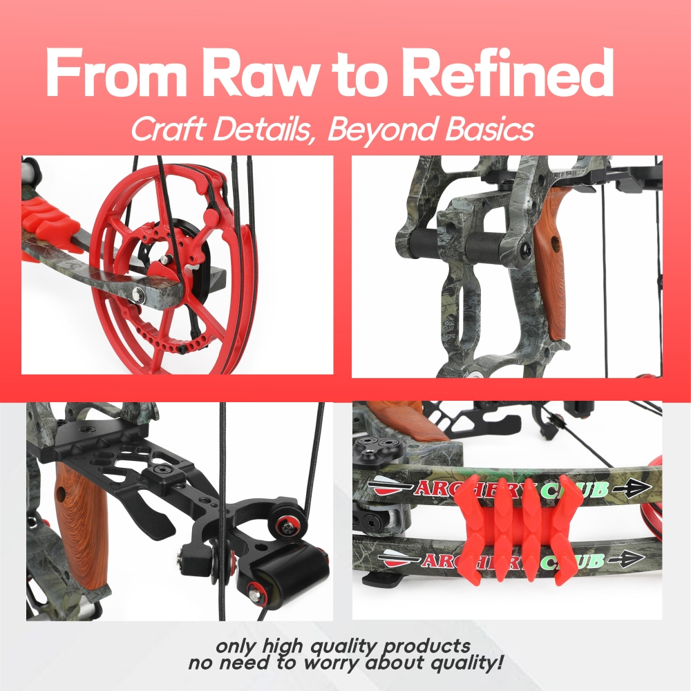 Dual-Use Compound Bow Set 19" Shoots Arrows Steel Balls RH LH