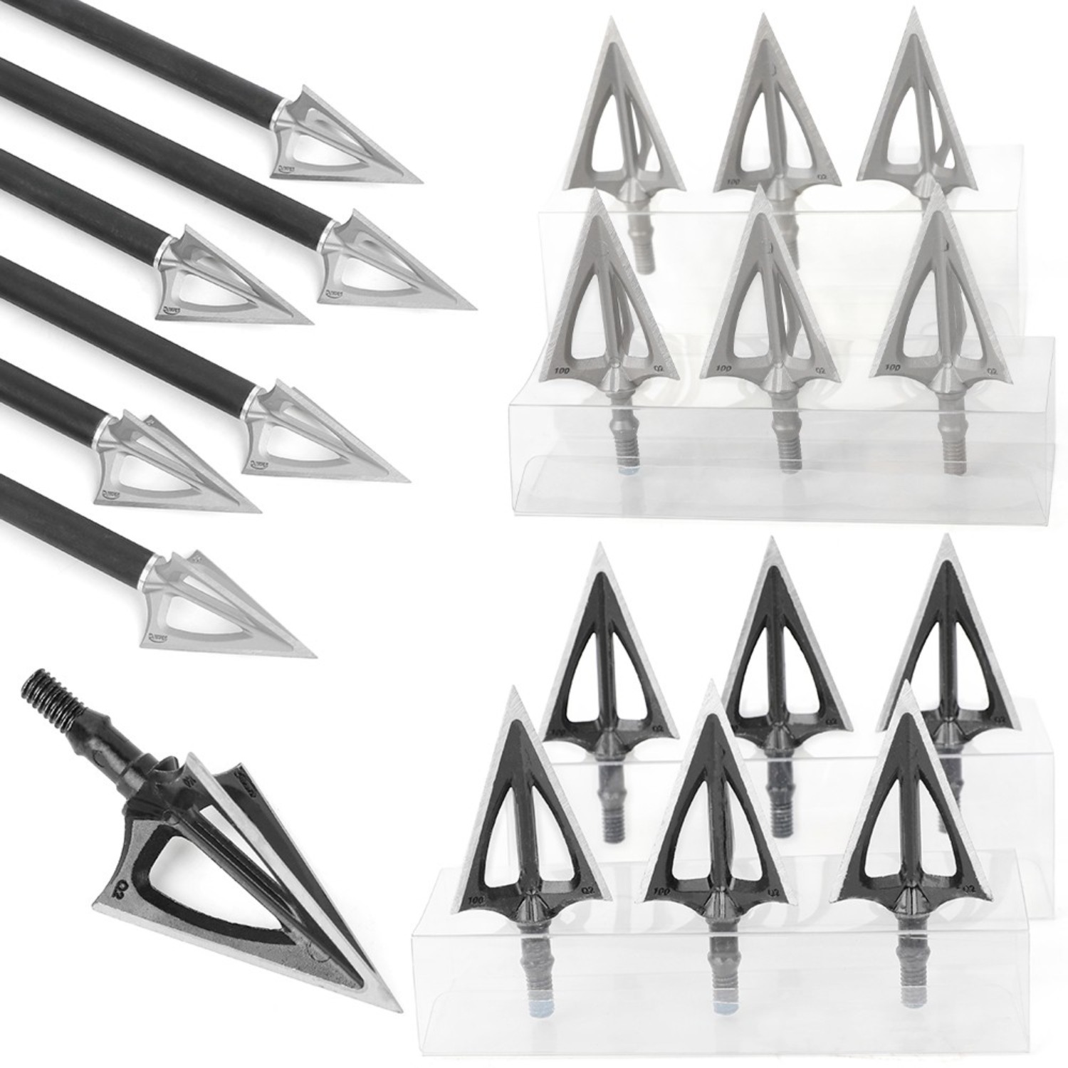 Teflon-Coated Broadheads Triple-Blade Hunting Precision