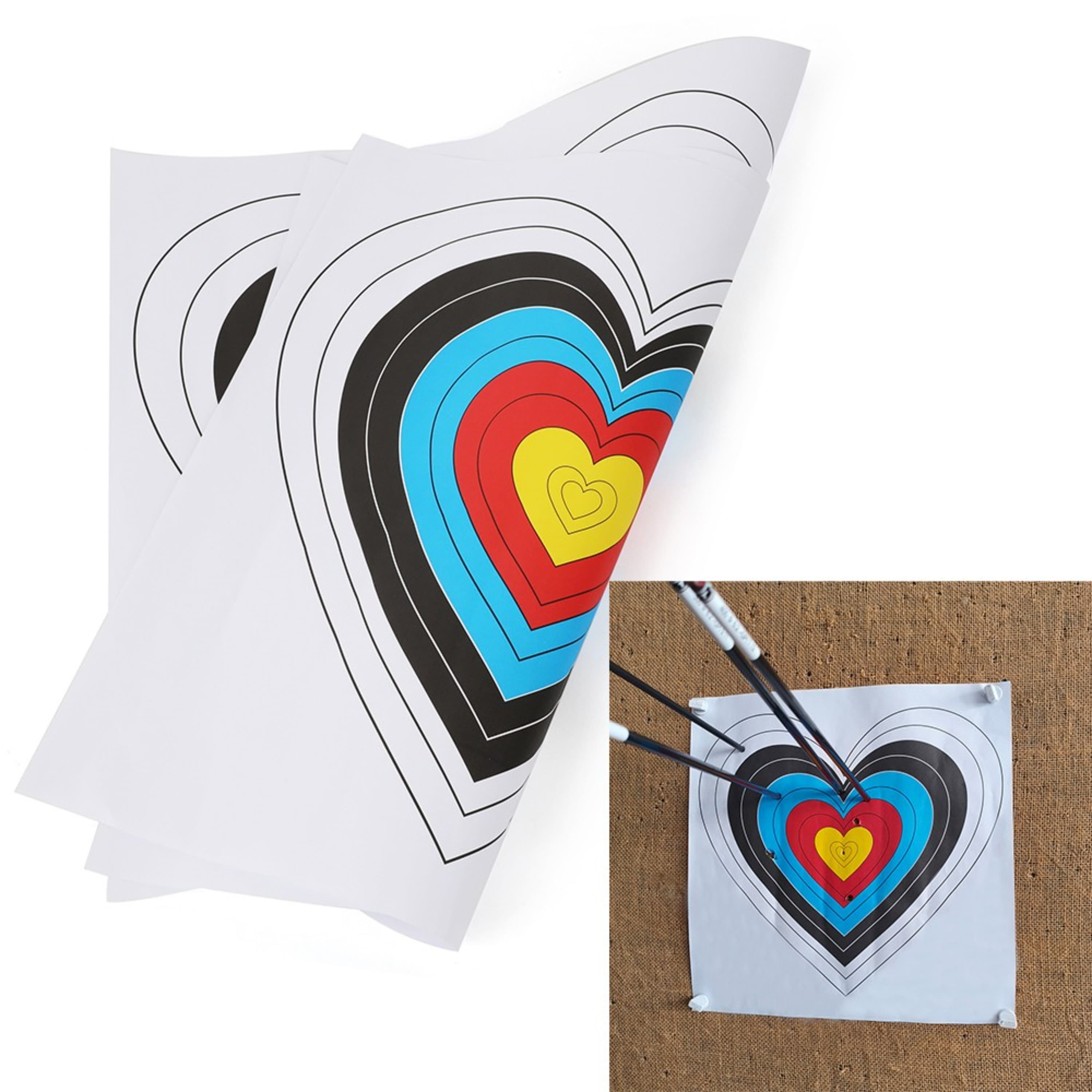 40×40cm Heart Shaped Archery Target Paper for Shooting Practice