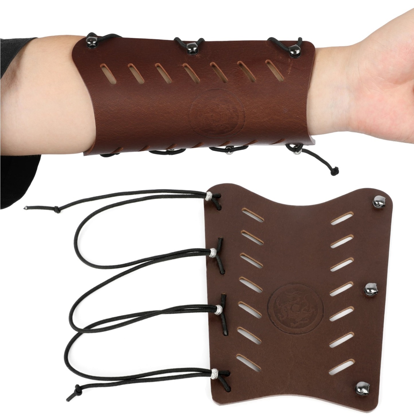 Traditional Cowhide Archery Armguard Adjustable