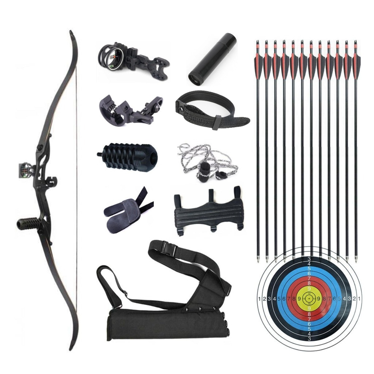 Junxing F179 Recurve Bow Set  56'' Takedown RH Target Hunting Beginner