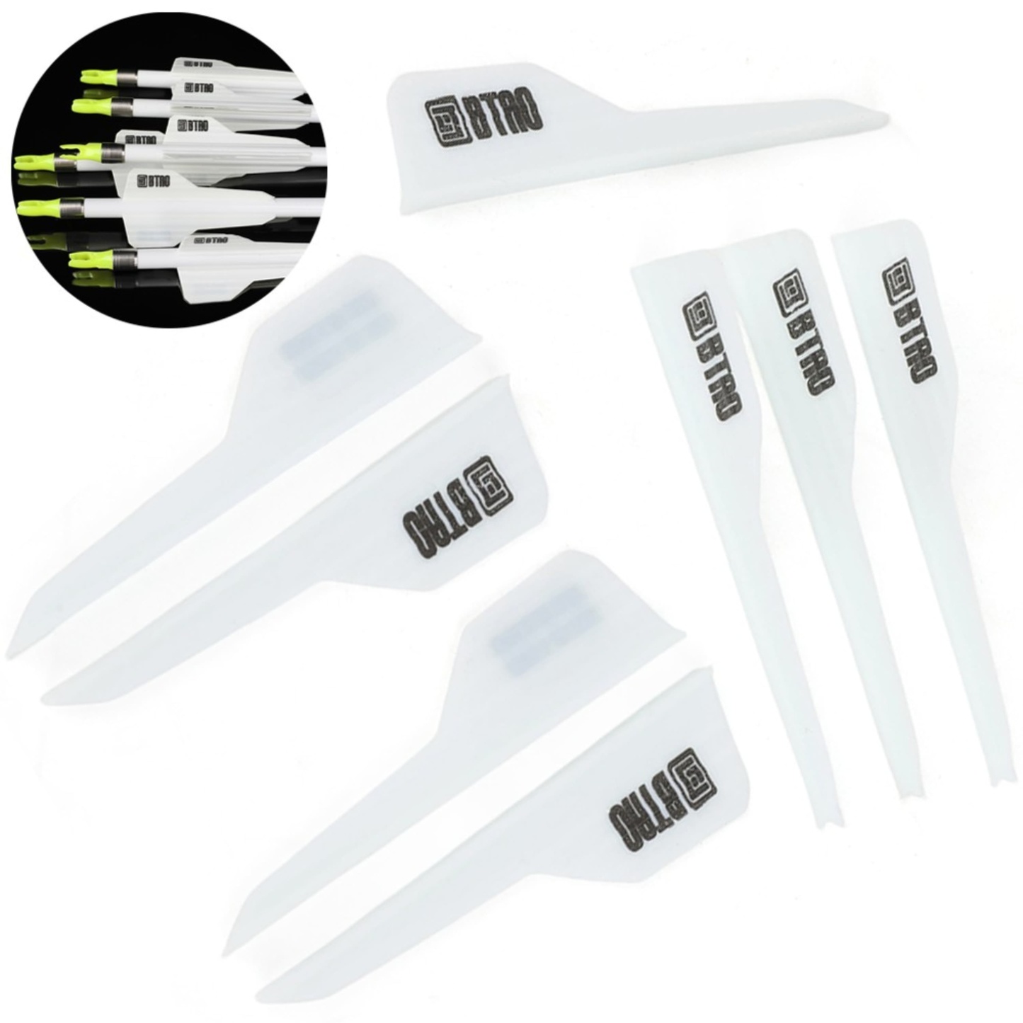 Archery Rubber Arrow Vanes 2.5" for DIY Fletching