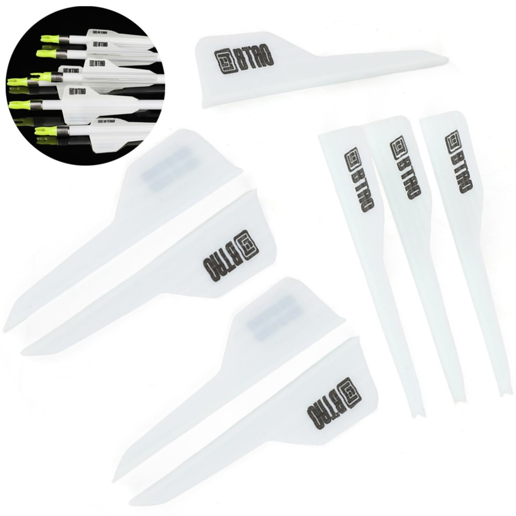 Archery Rubber Arrow Vanes 2.5" for DIY Fletching