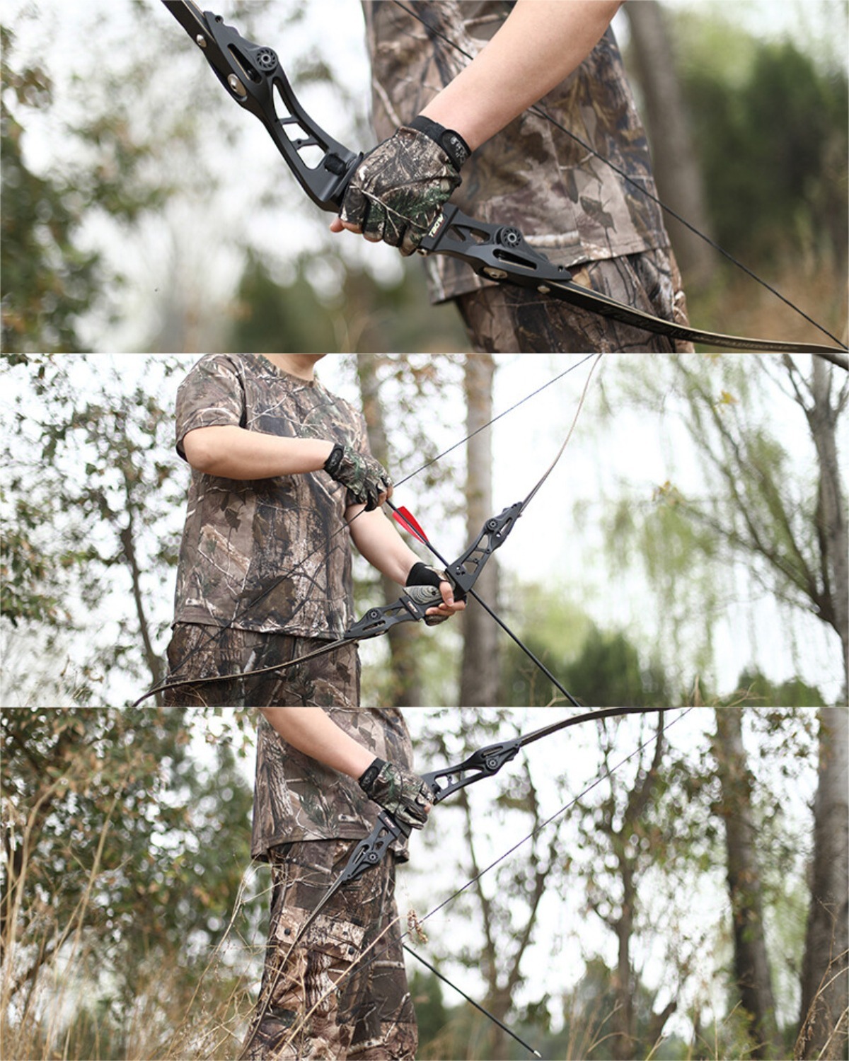 TBOW F263ILF Recurve Bow Hunting Set 62" 25-60lbs Target CNC