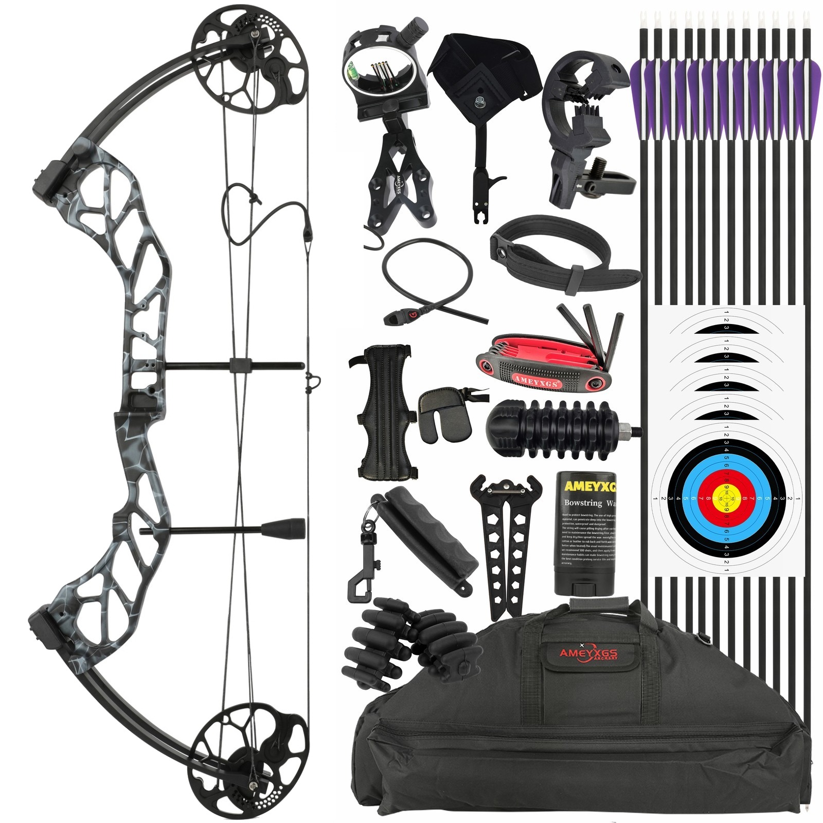 Compound Bow Pro Package 70lb Hunting & Target CNC Machined Cams