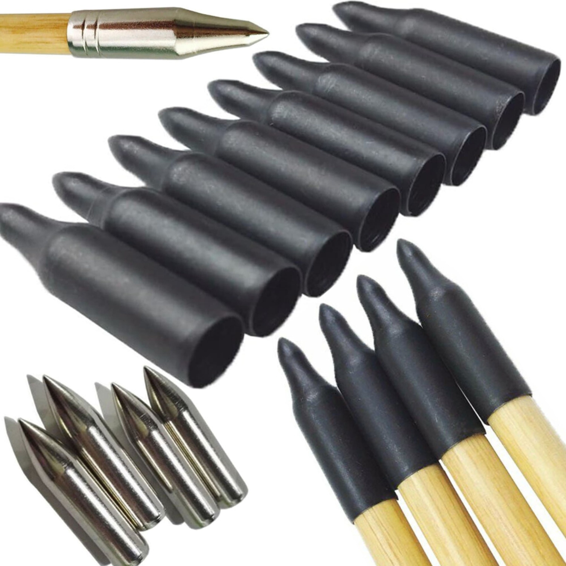 Archery Arrowheads Metal Practice Tips ID 8mm DIY Arrows