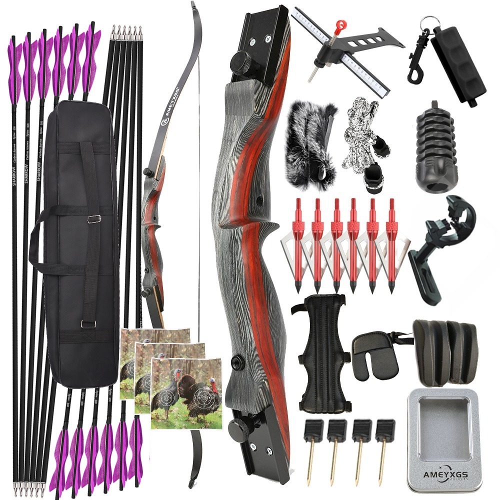 62" Takedown Recurve Bow Set 20-50lb Hunting & Target Package