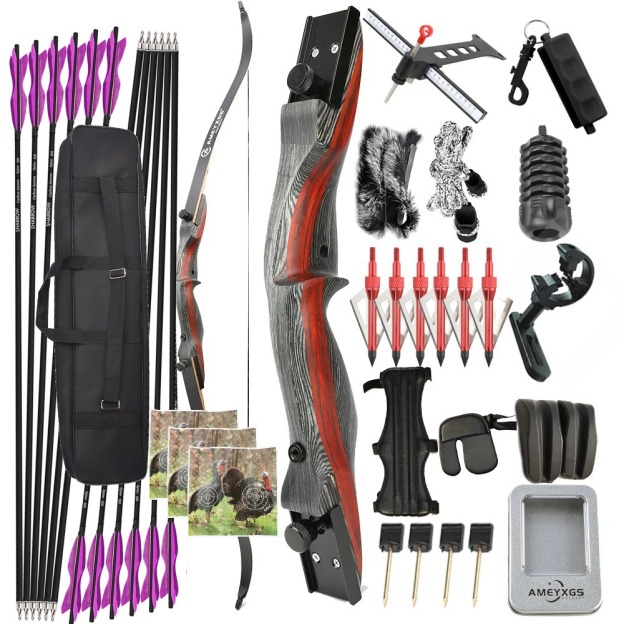 62" Takedown Recurve Bow Set 20-50lb Hunting & Target Package