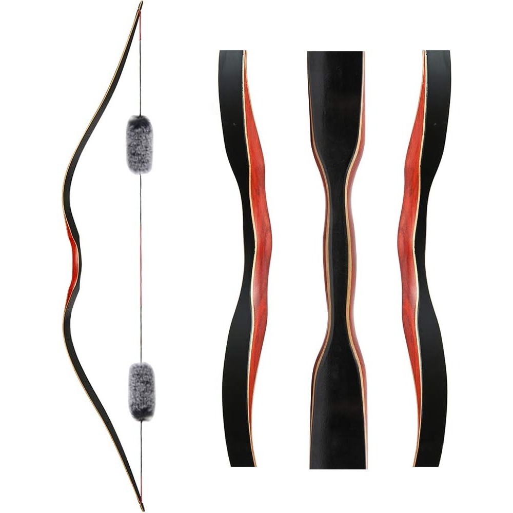 60'' One Piece Traditional Recurve Bow Hunting Longbow 20-60lbs LH RH 