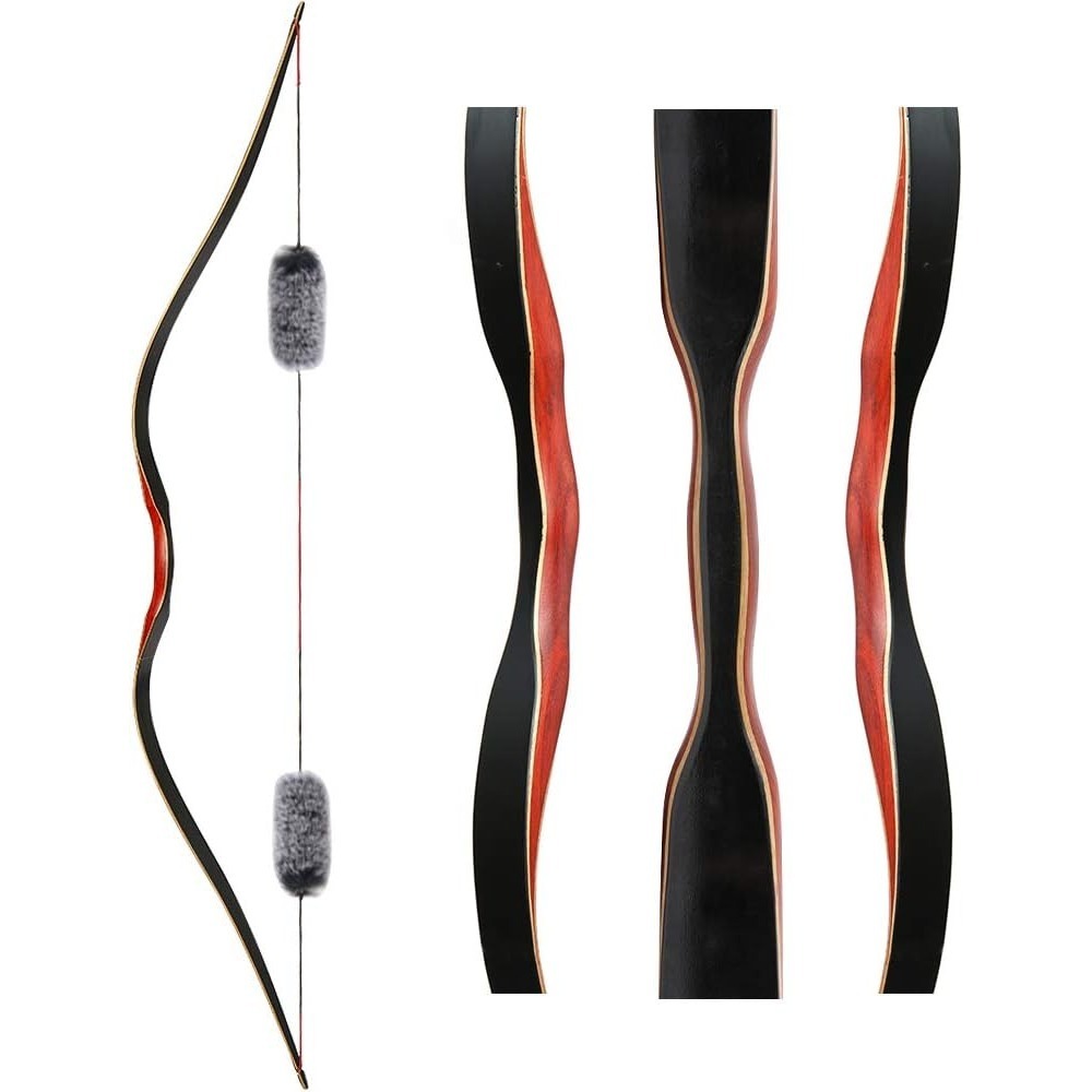 60'' One Piece Traditional Recurve Bow Hunting Longbow 20-60lbs LH RH 