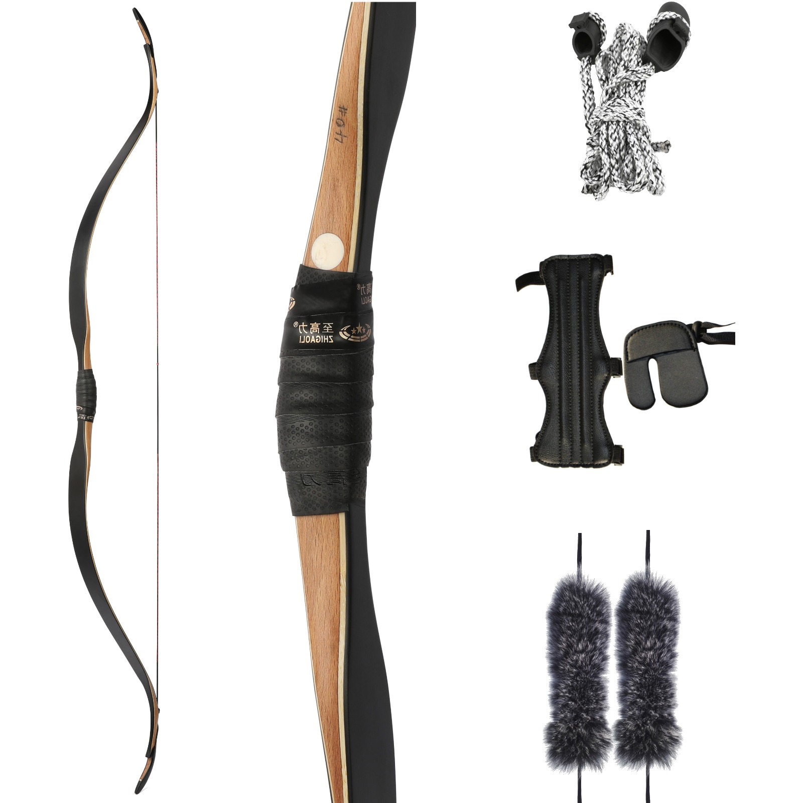 56" Traditional Recurve Archery Horse Bow Wood Hunting Target Shooting