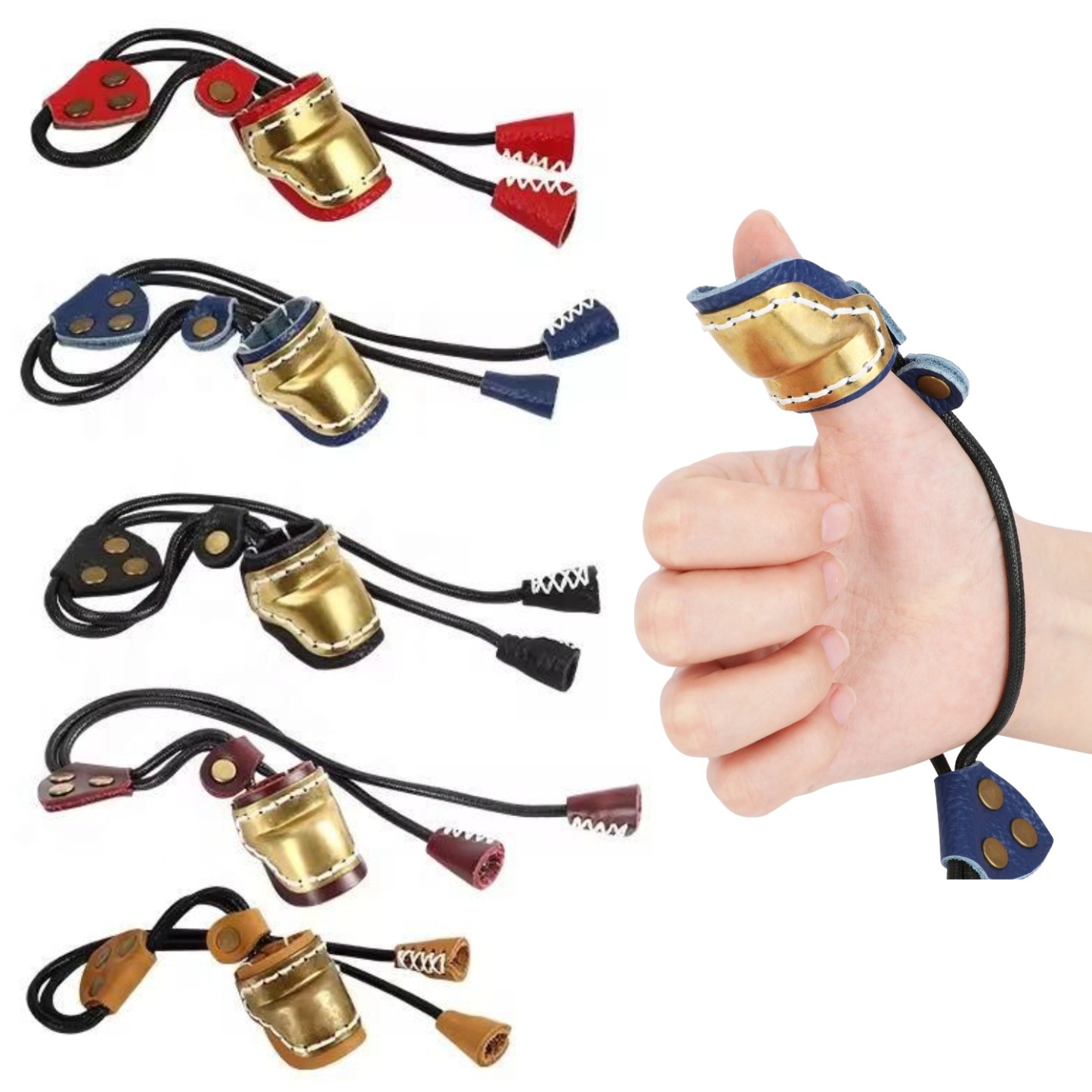 Archery Thumb Ring Brass Finger Guard Traditional Bow