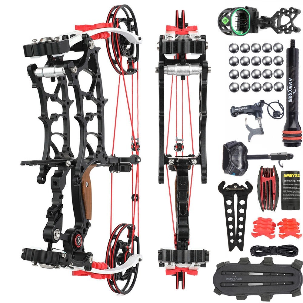 CNC Compound Bow Steel Ball Arrow Dual-use 17" 30-75lbs RH LH