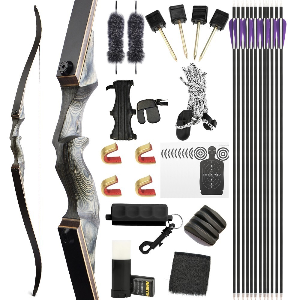 BLACK HUNTER Takedown Recurve Bow Set Traditional 60" LH RH