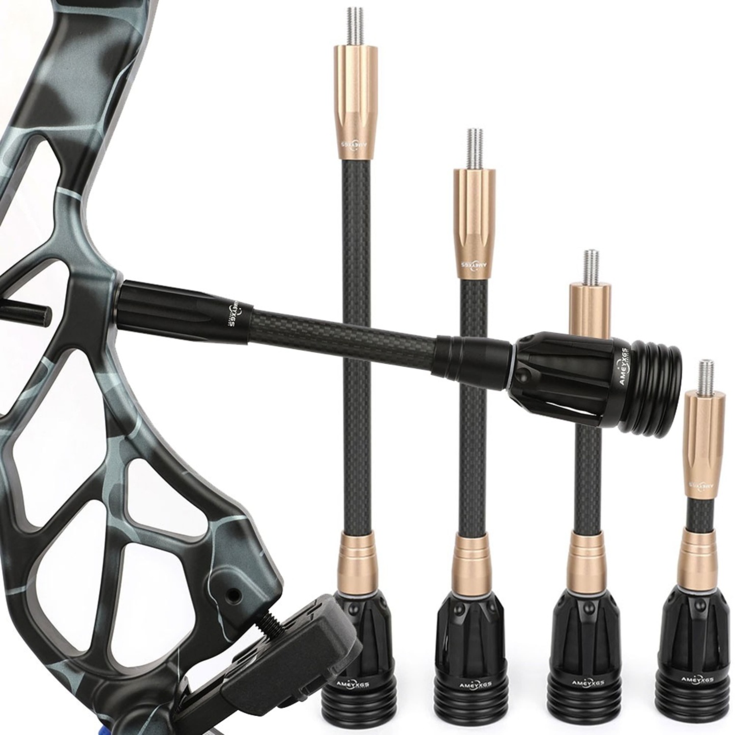 6" 8" 10" 12" Carbon Bow Stabilizer Balance Bar Archery Compound bow Dampener Rod