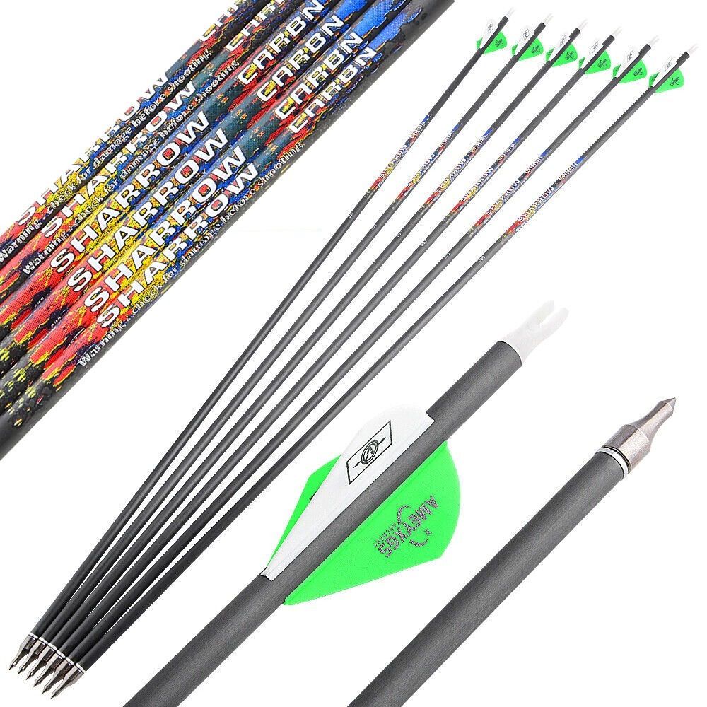 Pure Carbon Fletched Arrows Hunting SP250-600 6.2mm 31 inch
