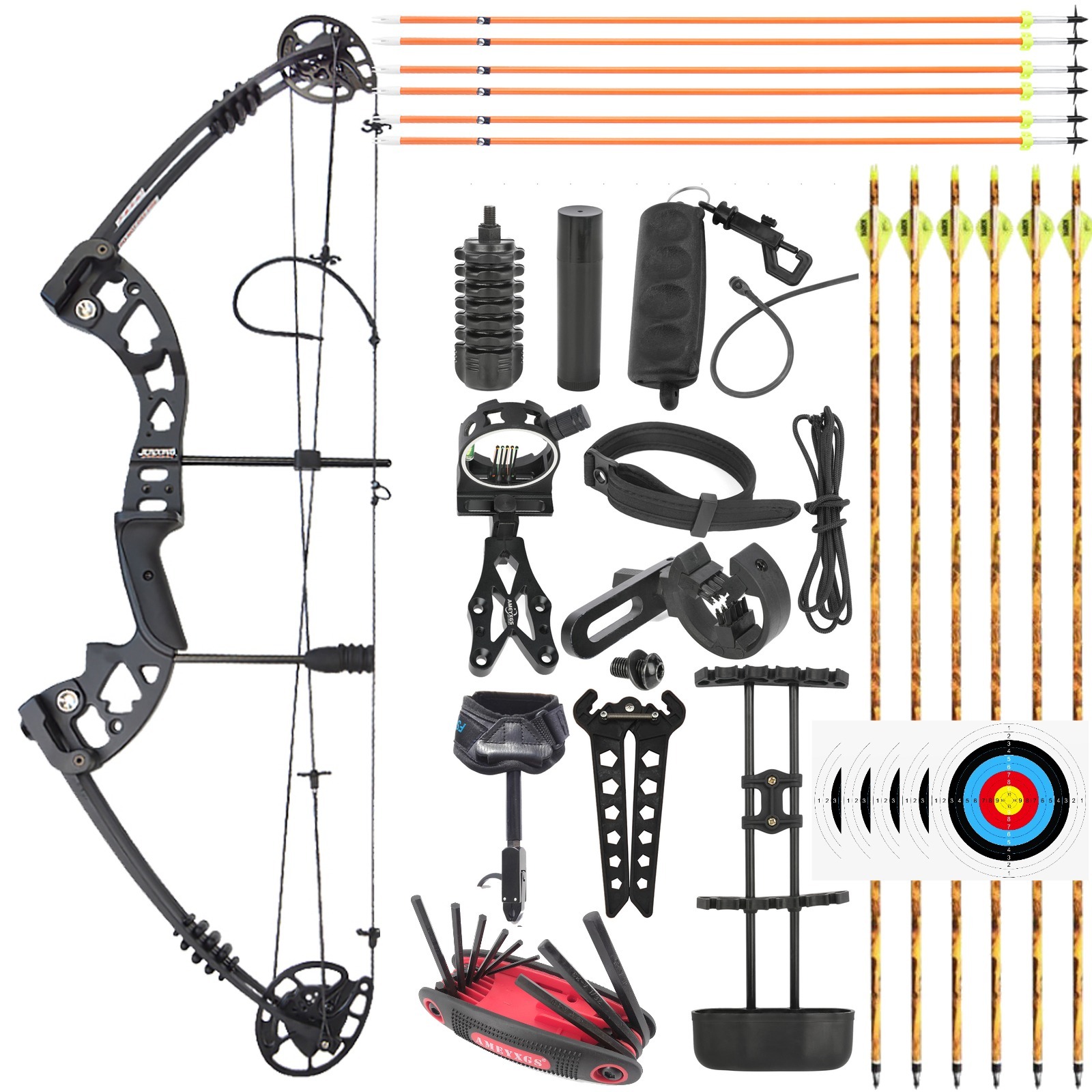JUNXING M131 Compound Bow Hunting Set for  Hunting Target Bowfishing