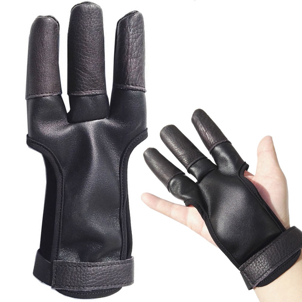 Premium Archery 3-Finger Glove  Cow Leather Adjustable LH RH