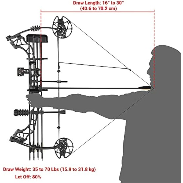 KAIMEI QIN Hunting Compound Bow and Arrow Set 30-70lbs
