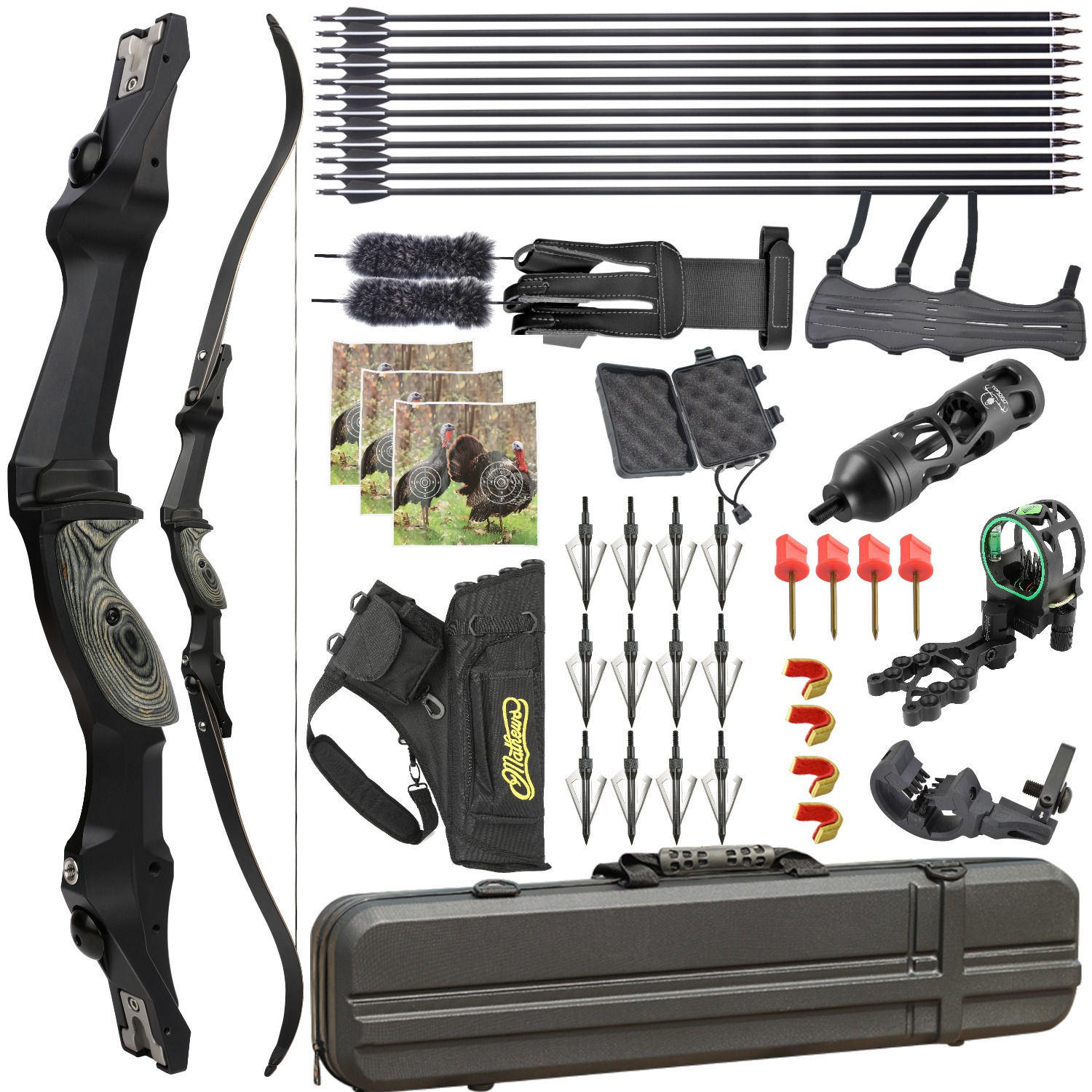 Junxing F261 ILF Hunting Recurve Bow Set 30-60lbs LH RH PHAROX 