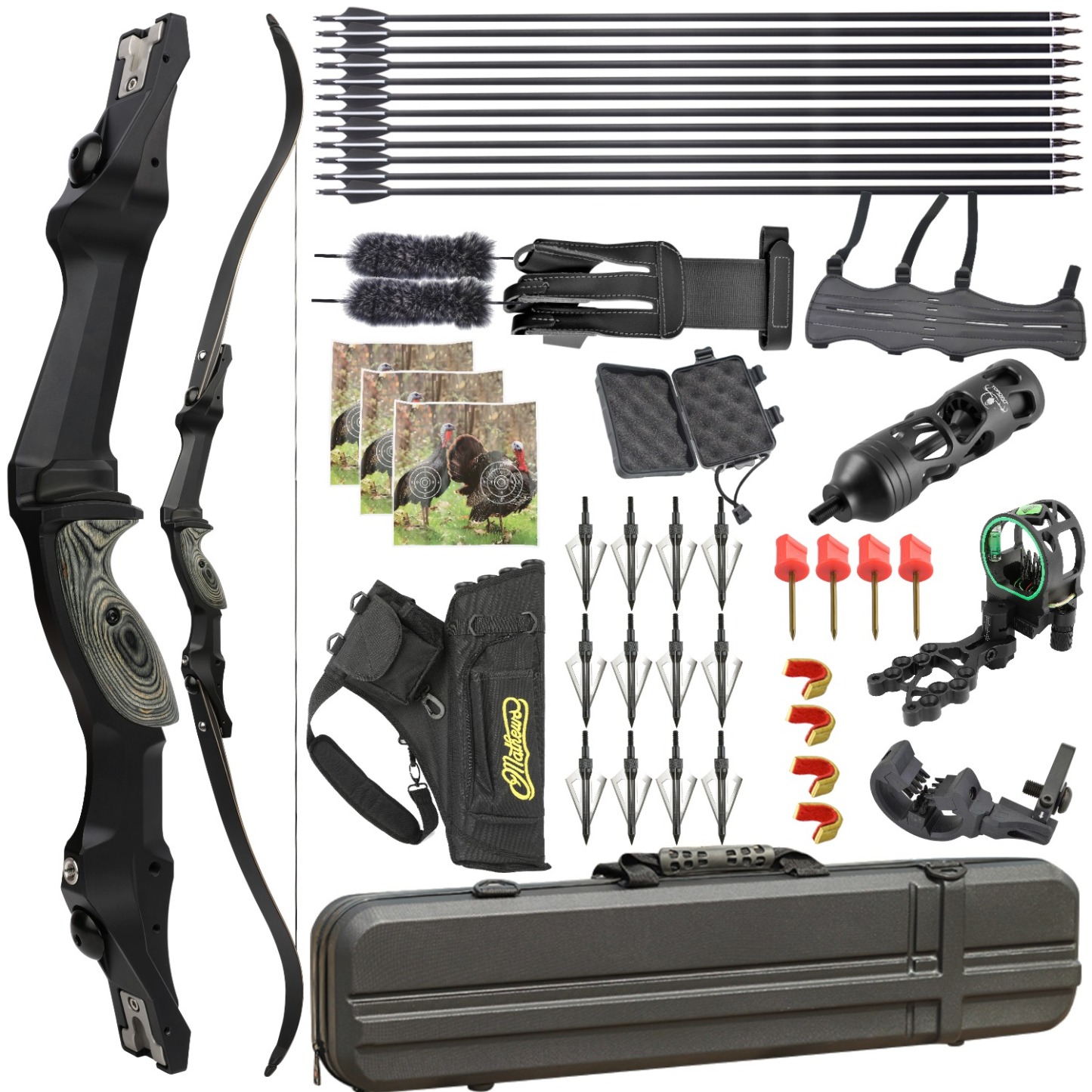 Junxing F261ILF Hunting Recurve Bow Set 30-60lbs LH RH PHAROX 