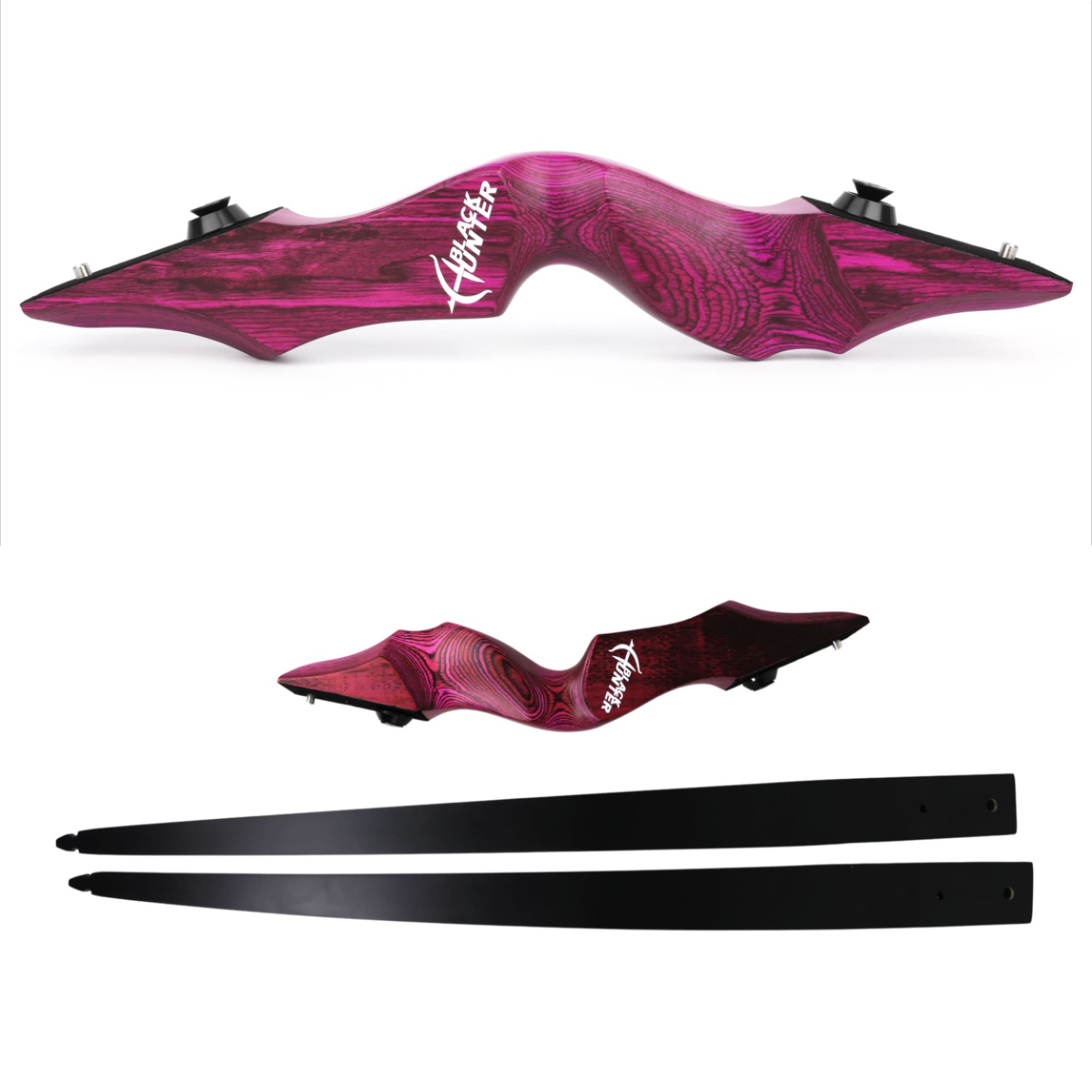 Black Hunter Longbow Recurve Bow and Arrows Set Hunting LH RH