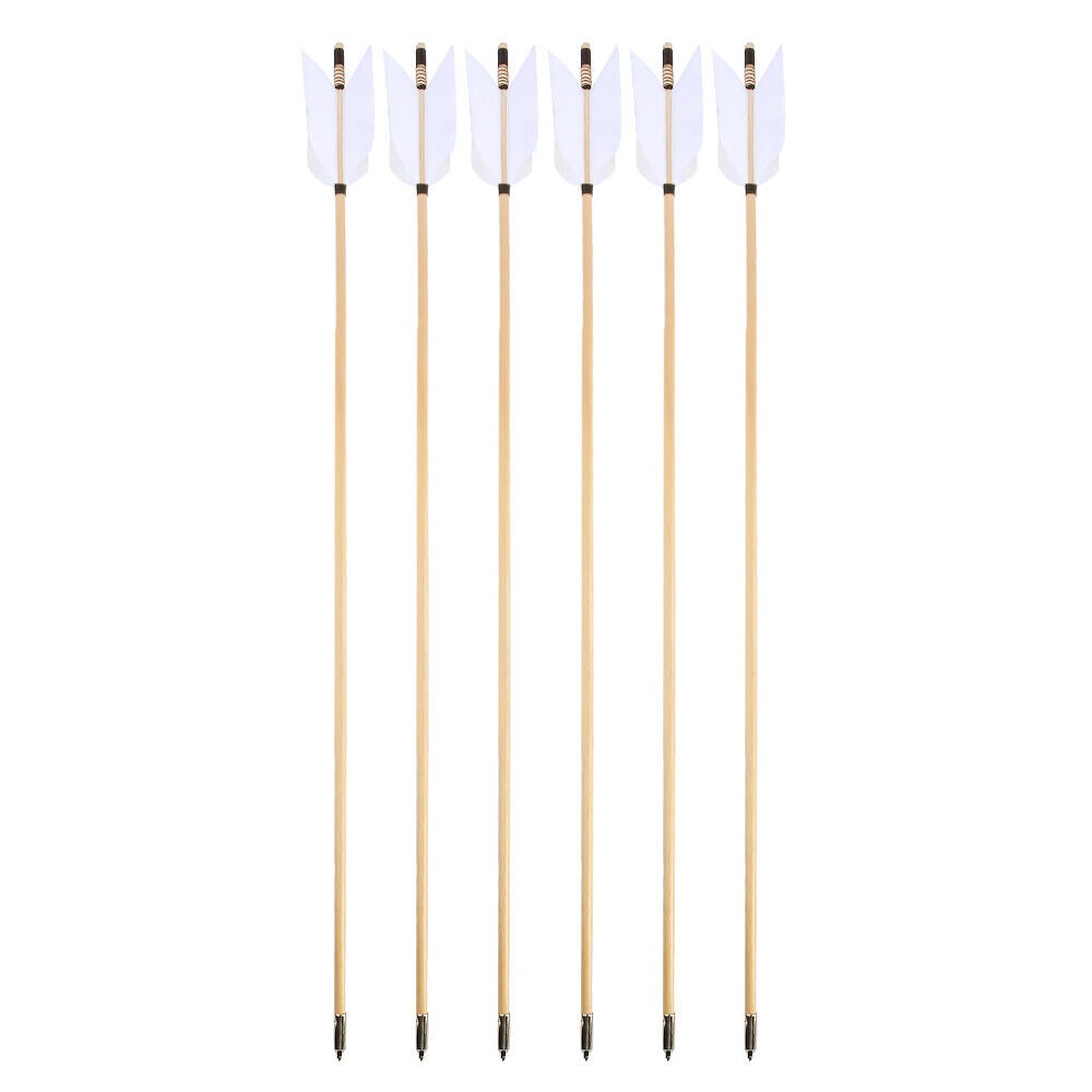 Archery Wooden Arrows Flu-Flu 32" Feathers Traditional Longbow Target