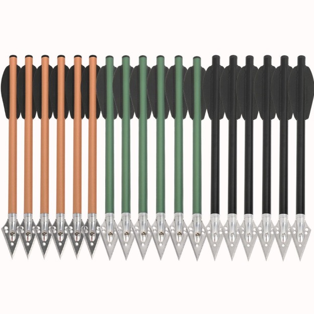 6.3 inch Aluminum Crossbow Bolts Arrows Blade Broadhead Vanes Hunting