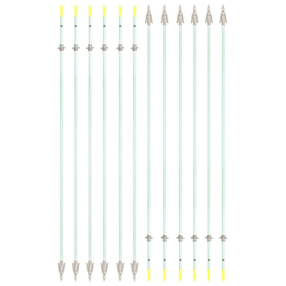 34" Bow Fishing Arrows Night Glow Broadheads Fiberglass Hunting