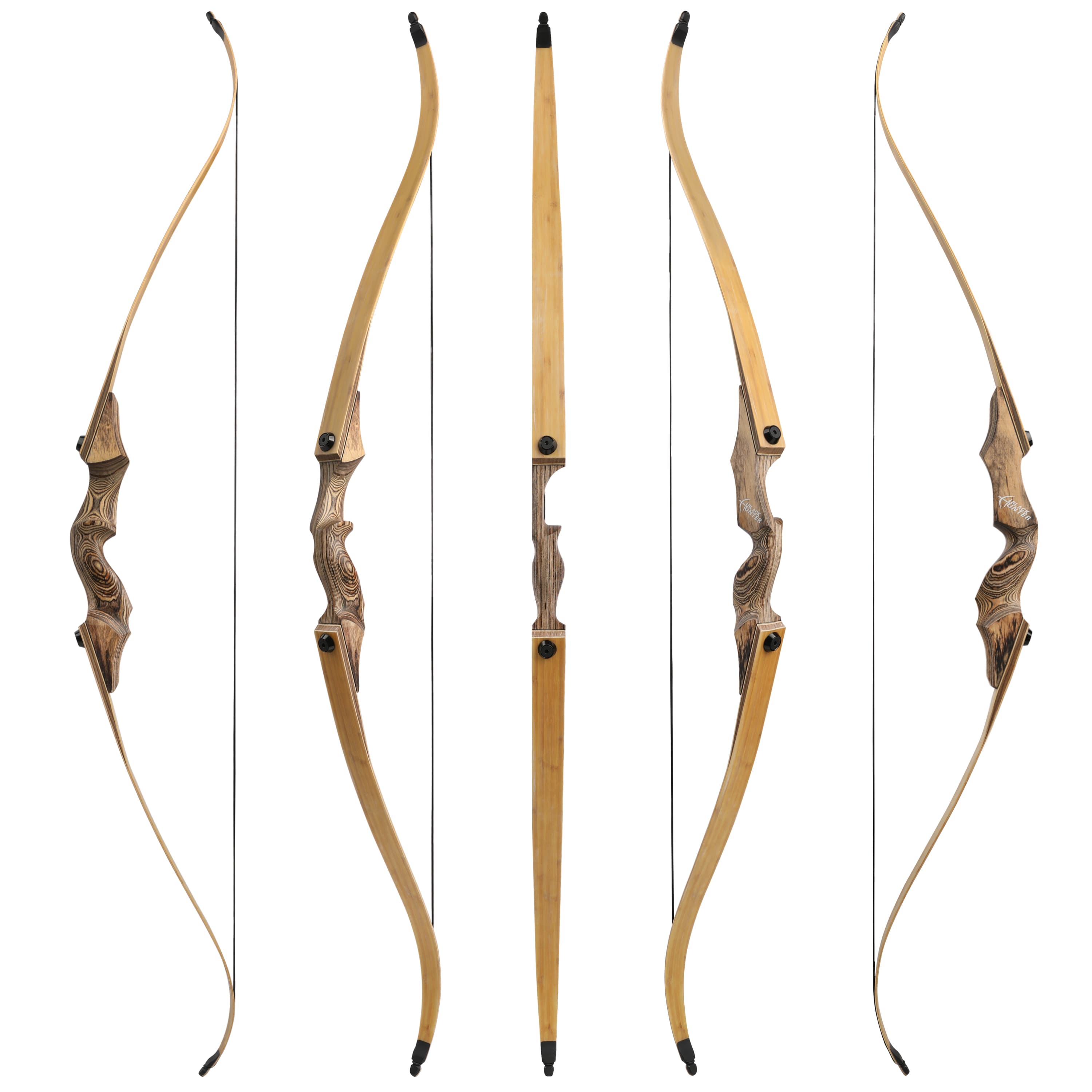 Black Hunter 60" Hunting Takedown Recurve Bow Set 20-60lbs LH RH