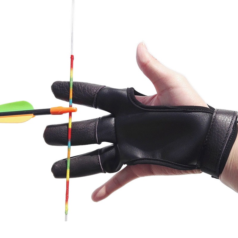 Premium Archery 3-Finger Glove  Cow Leather Adjustable LH RH