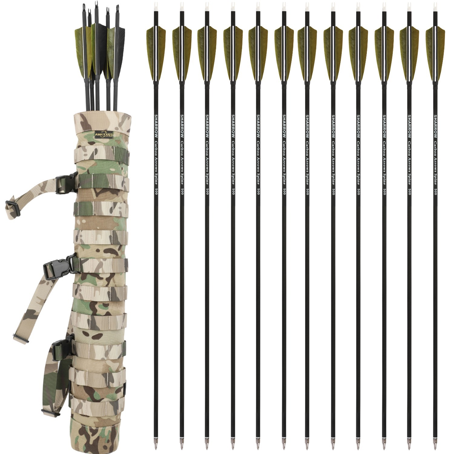 Recurve Bow Back Quiver Adjustable Hunting Arrow Holder