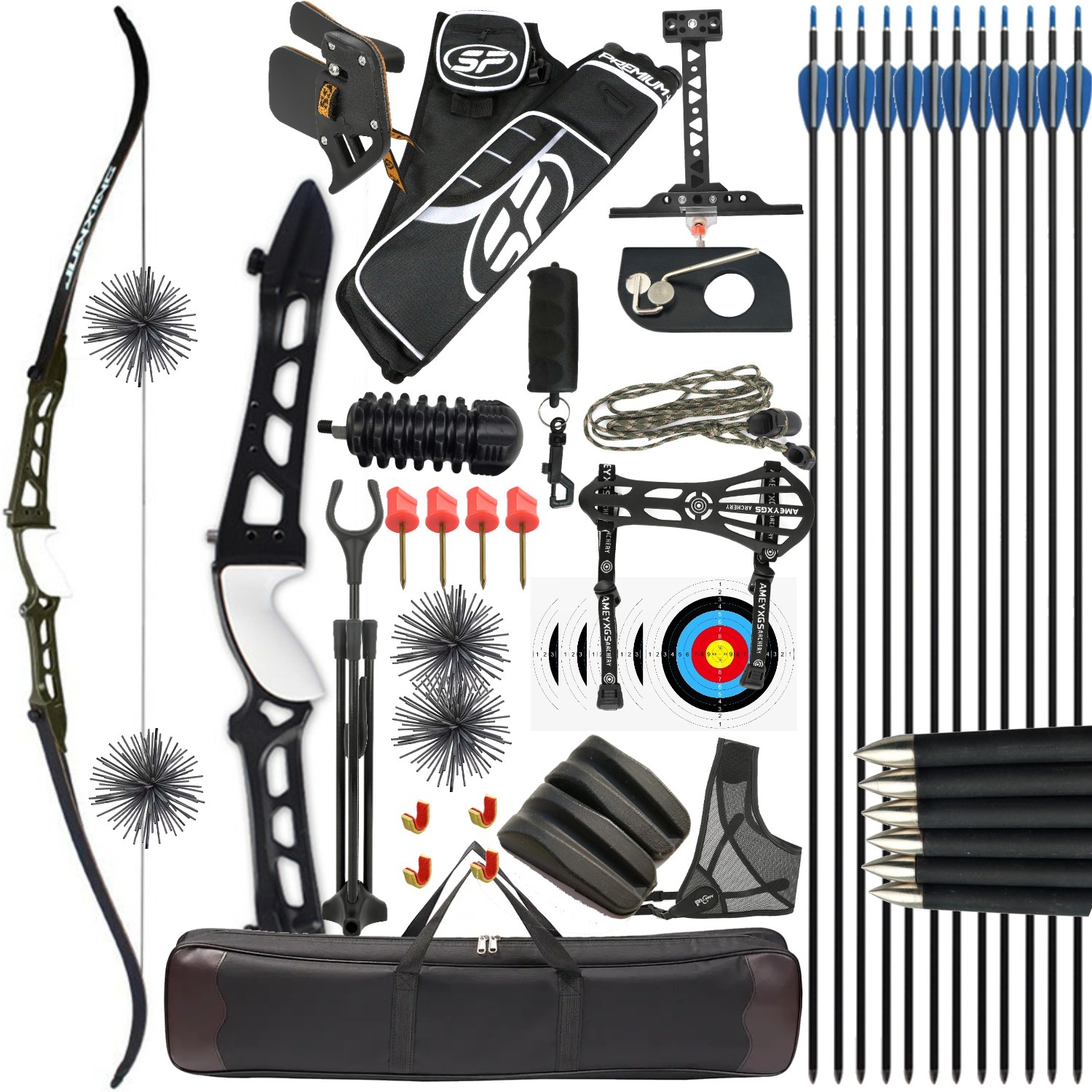 Junxing F158 Target Recurve Bow Set 68" 18-40lbs Adult Beginners