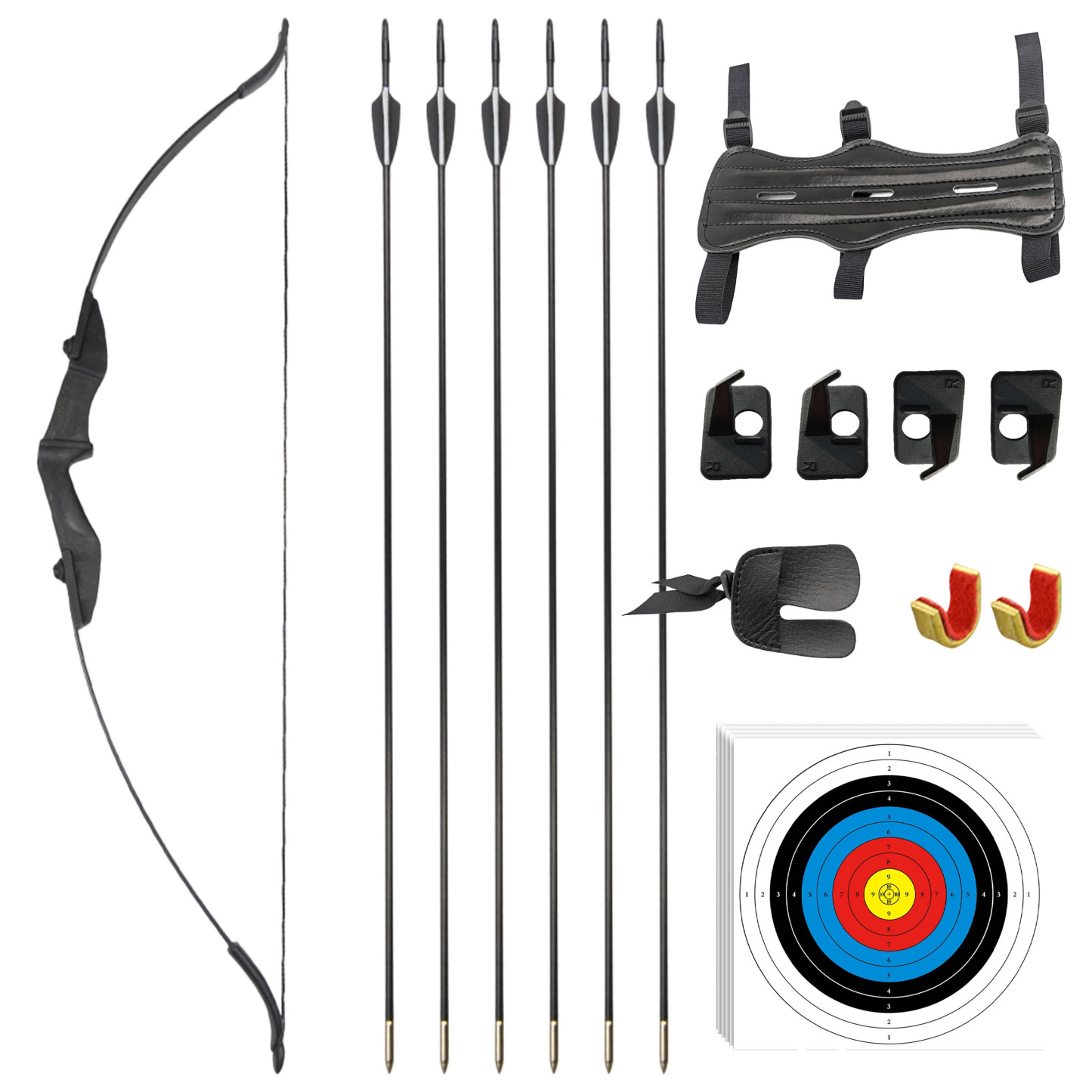 57" Ambidextrous Takedown Bow 30-40lbs, High-Strength Nylon Riser