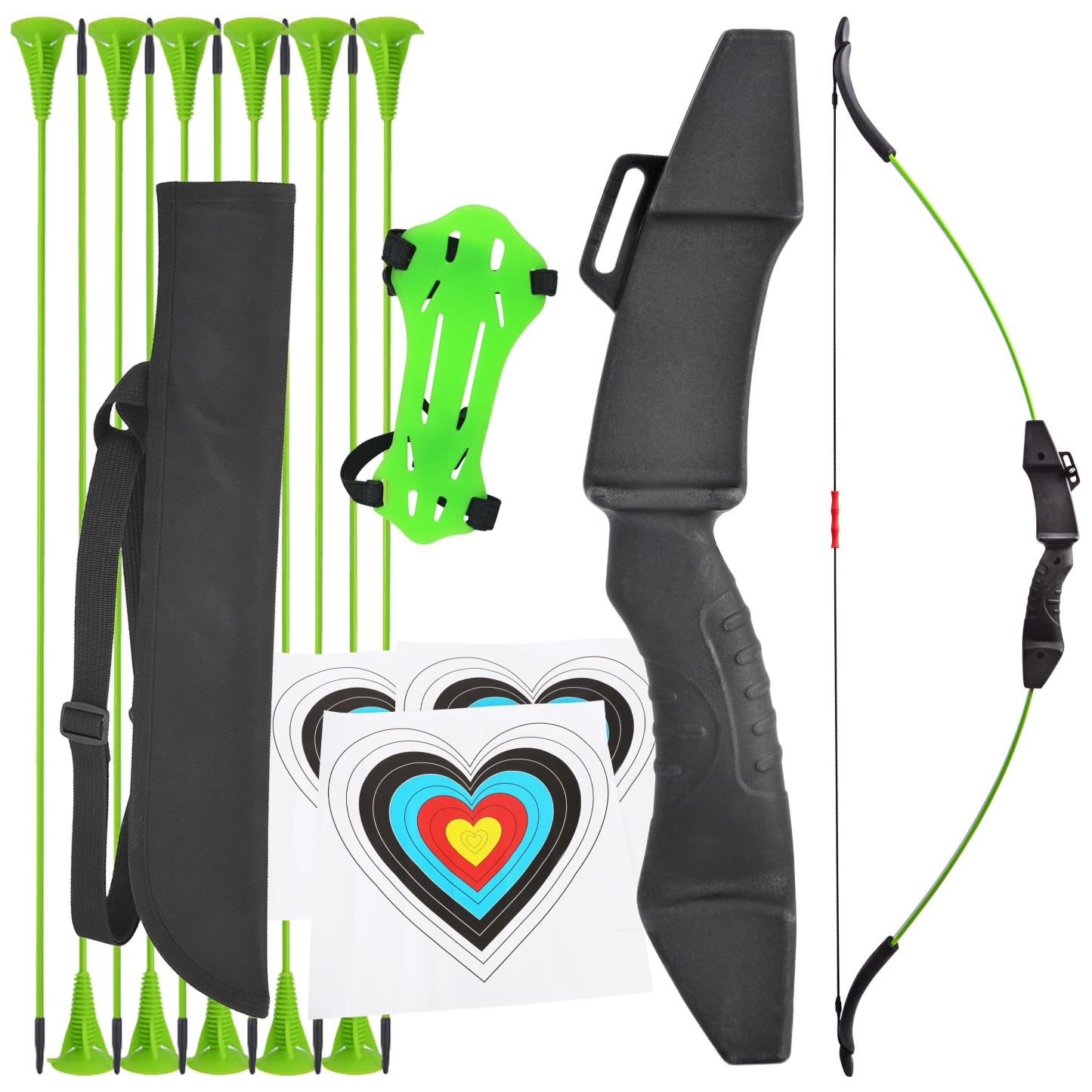 Youth Recurve Bow & Arrow Set Kids Children Target Gift 8-15lbs