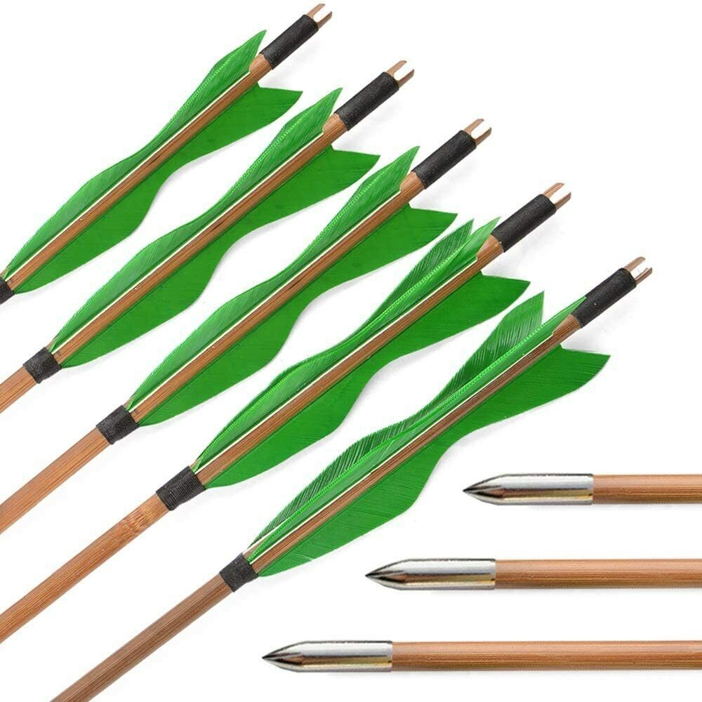 Bamboo Arrows 33" Turkey Feather Traditional Archery Hunting