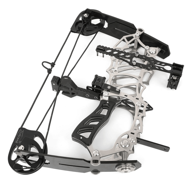 13" Mini Compound Bow Dual-use Steel Ball Hunting Fishing 15-32 lbs