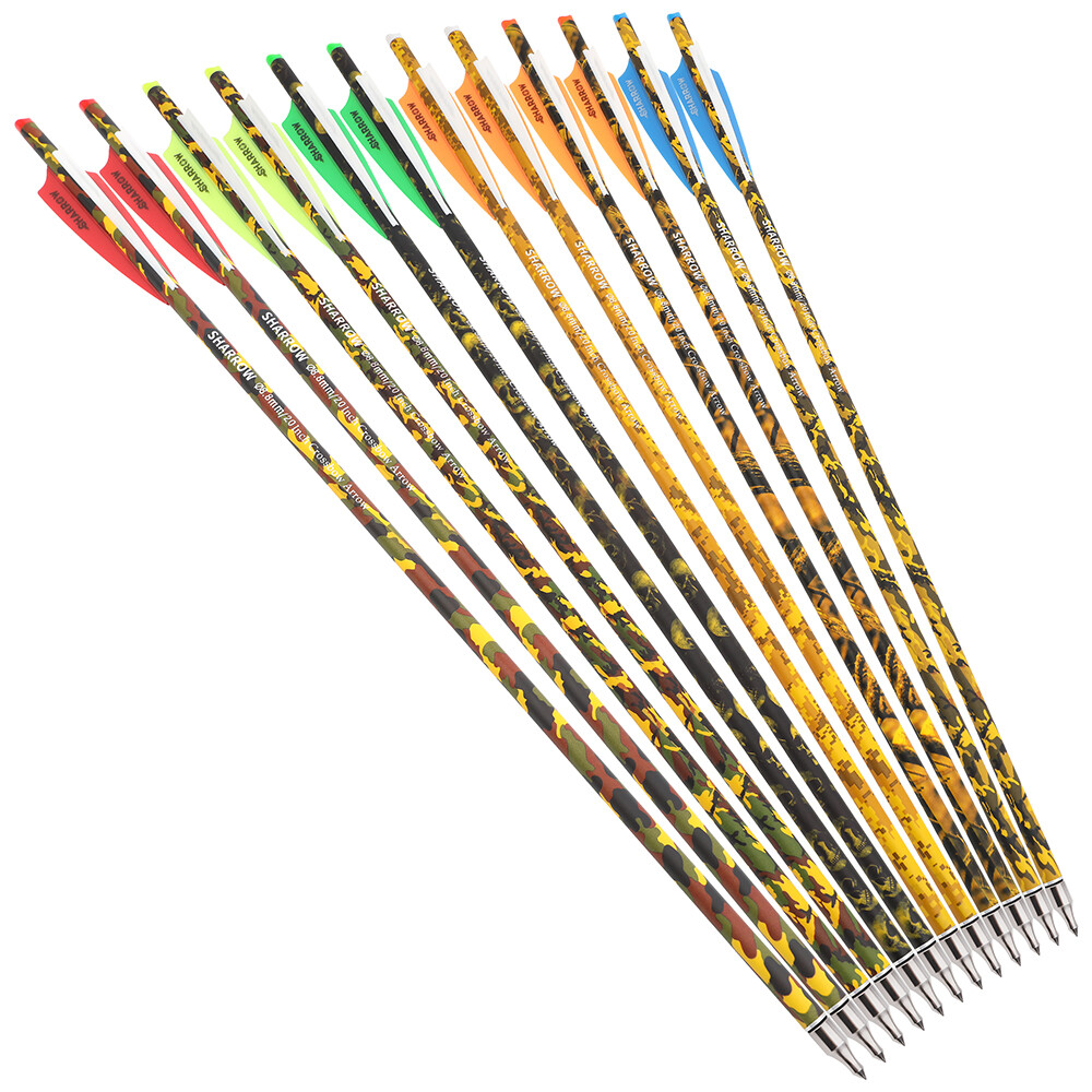 Camo Crossbow Bolts Mixed Carbon Fiber Hunting Arrows 16"-22" 12pcs