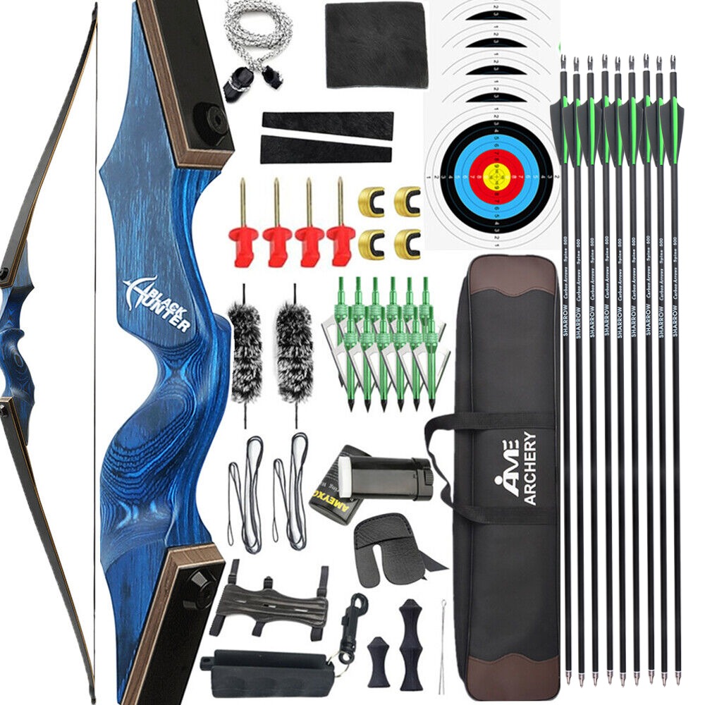 BLACK HUNTER Longbow American Hunting Bow 60" Takedown Target LH RH