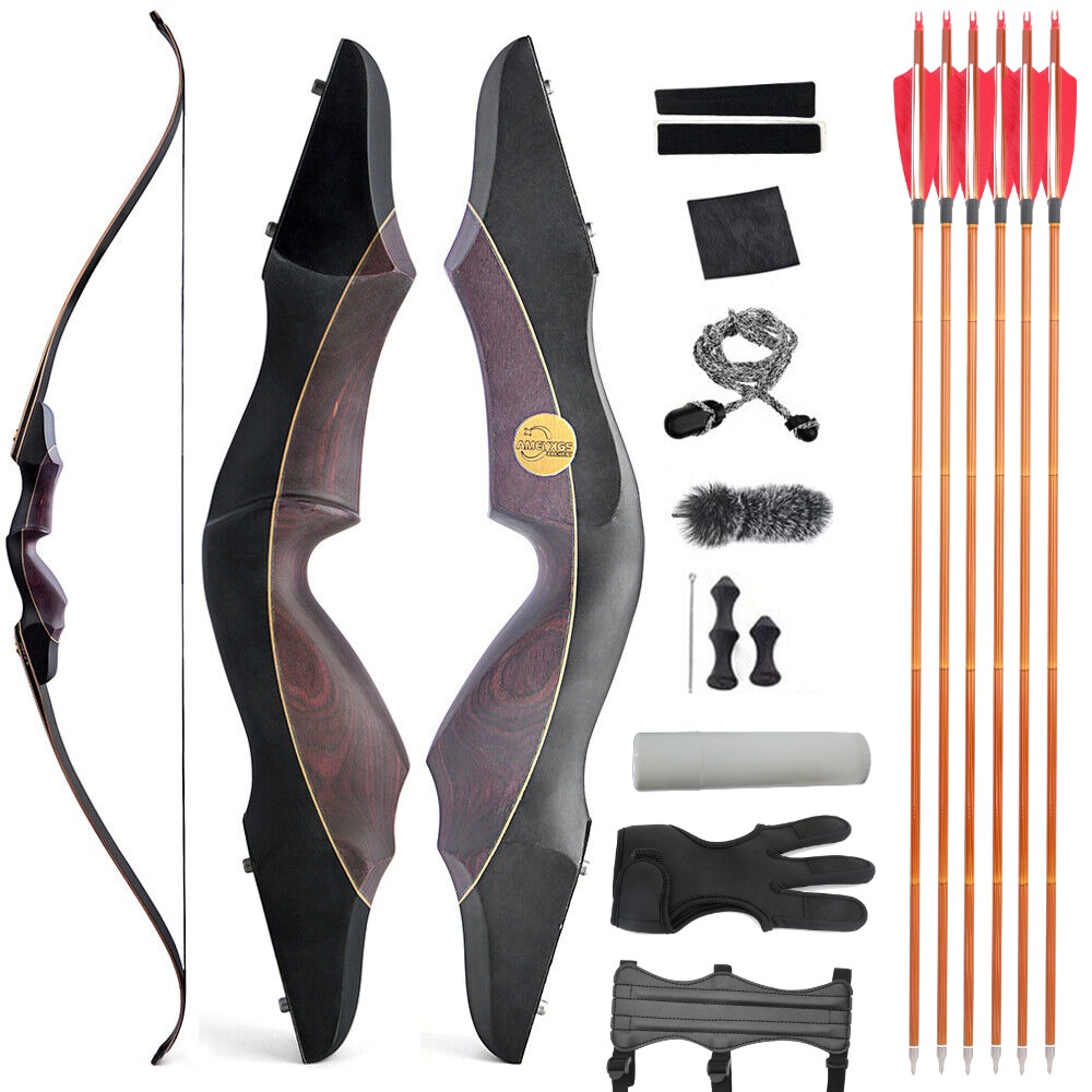 Takedown Recurve Bow Arrow Set 60" 25-60lb Archery Hunting