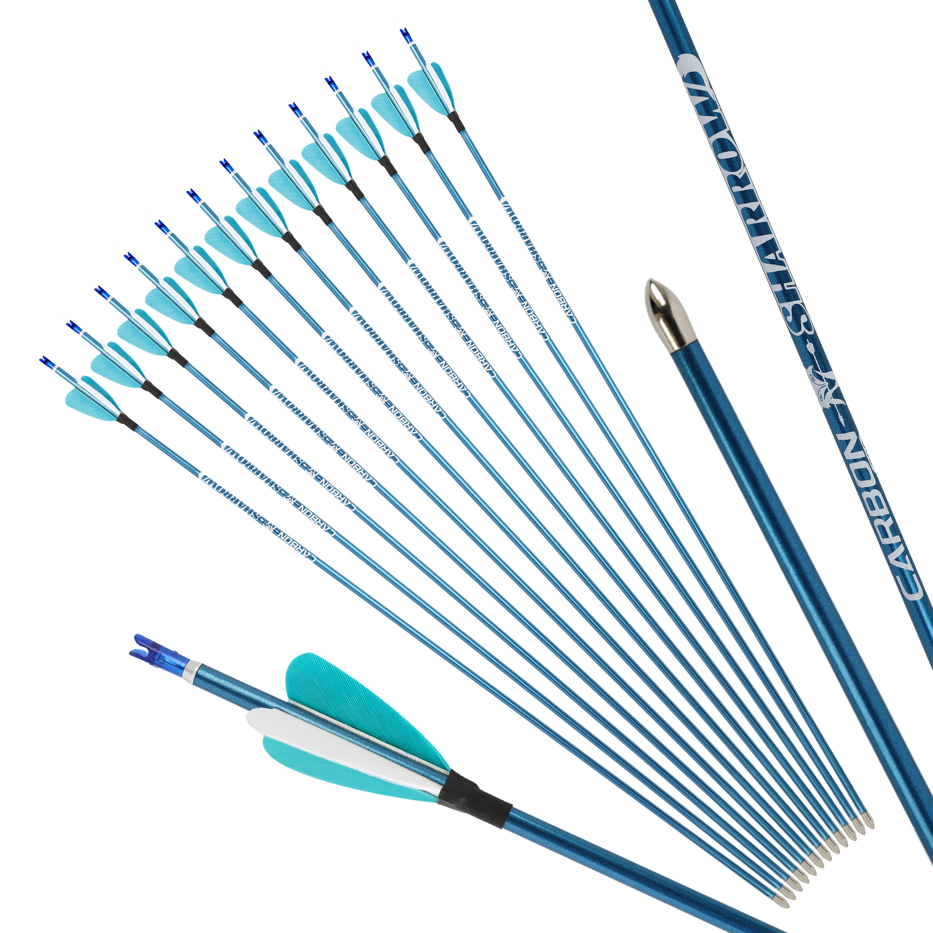 Target Arrows Pure Carbon 400-1000 Spine ±0.006" Turkey Feather 