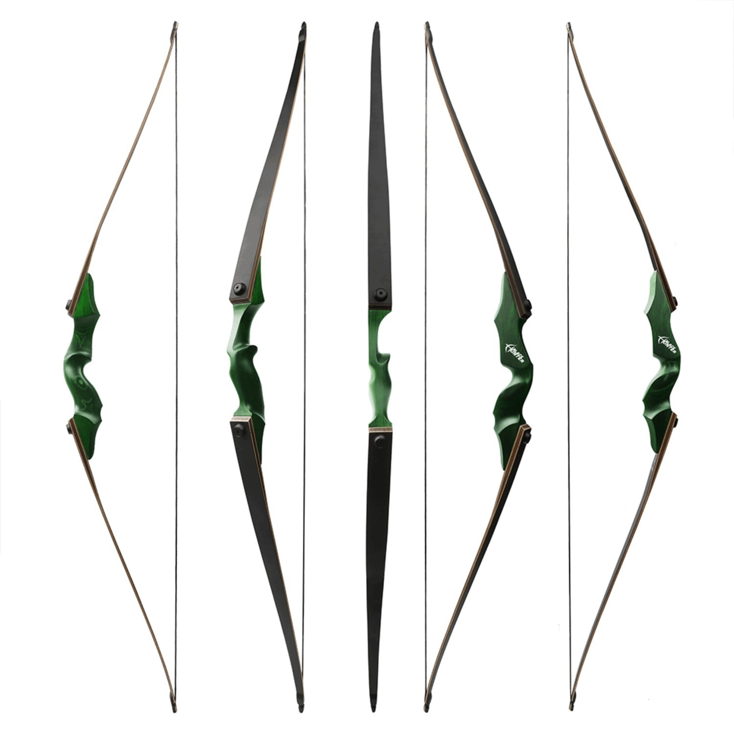 Black Hunter Takedown Longbow Hunting Bow Set 60" 20-60lbs LH RH