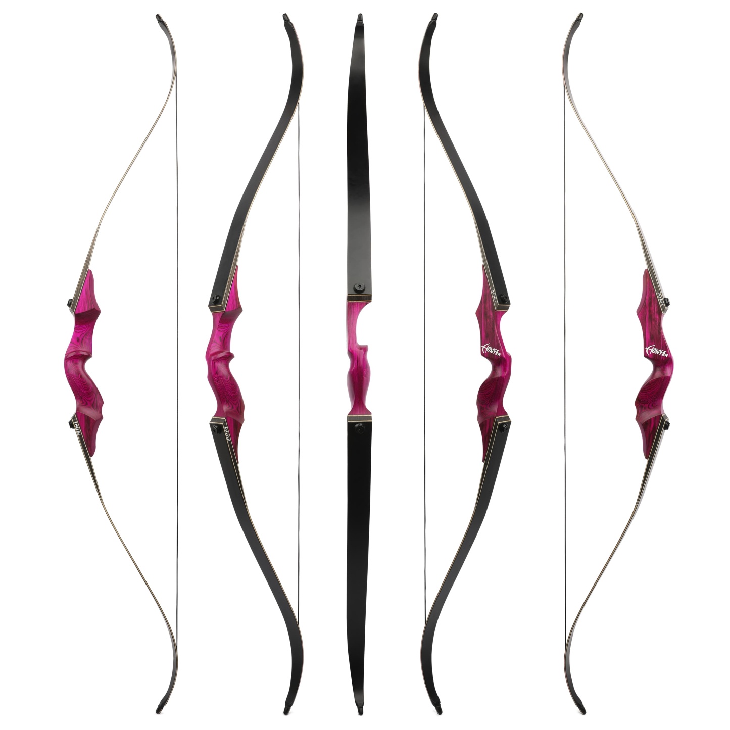 Black Hunter Longbow Recurve Bow and Arrows Set Hunting LH RH