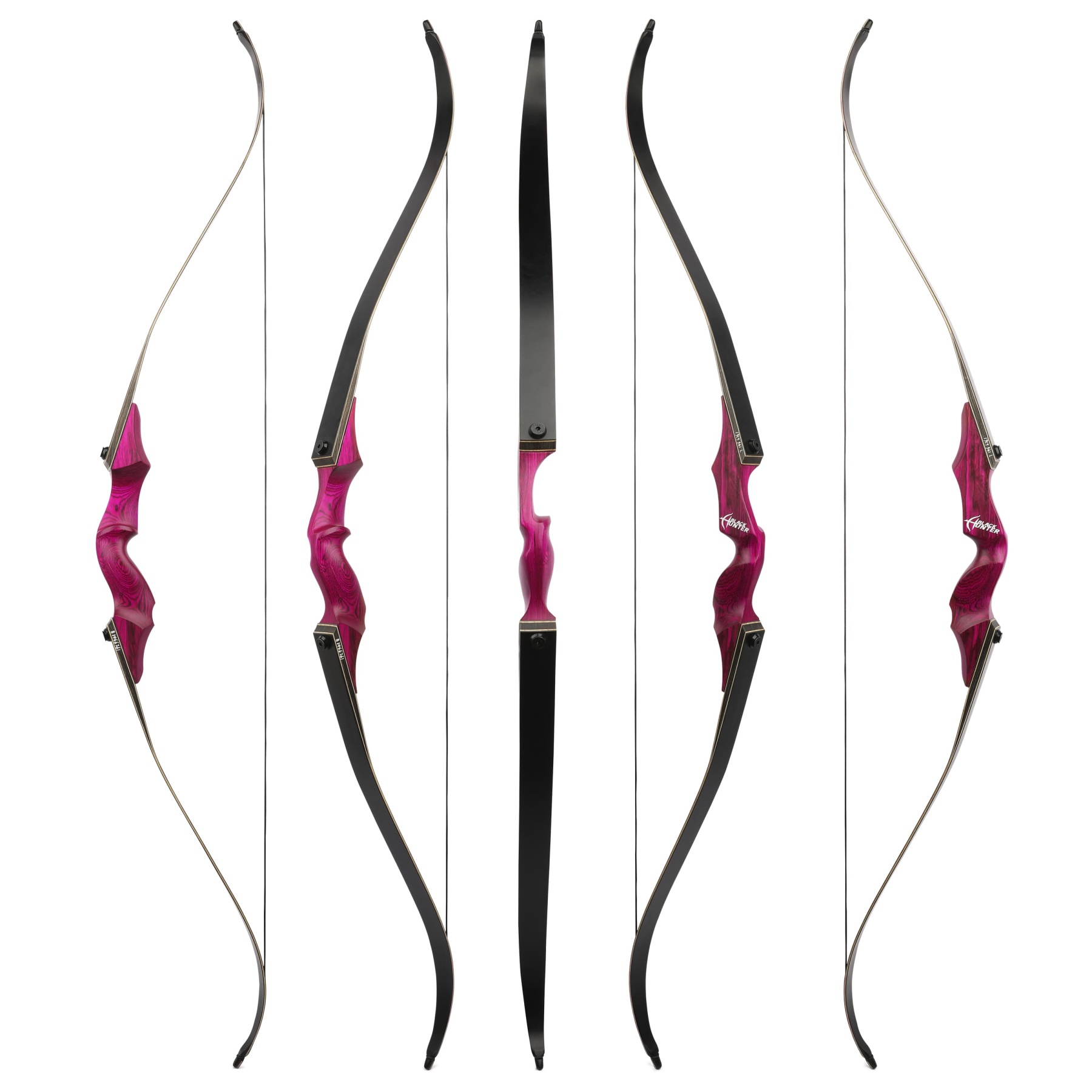 Black Hunter Longbow Recurve Bow and Arrows Set Hunting LH RH