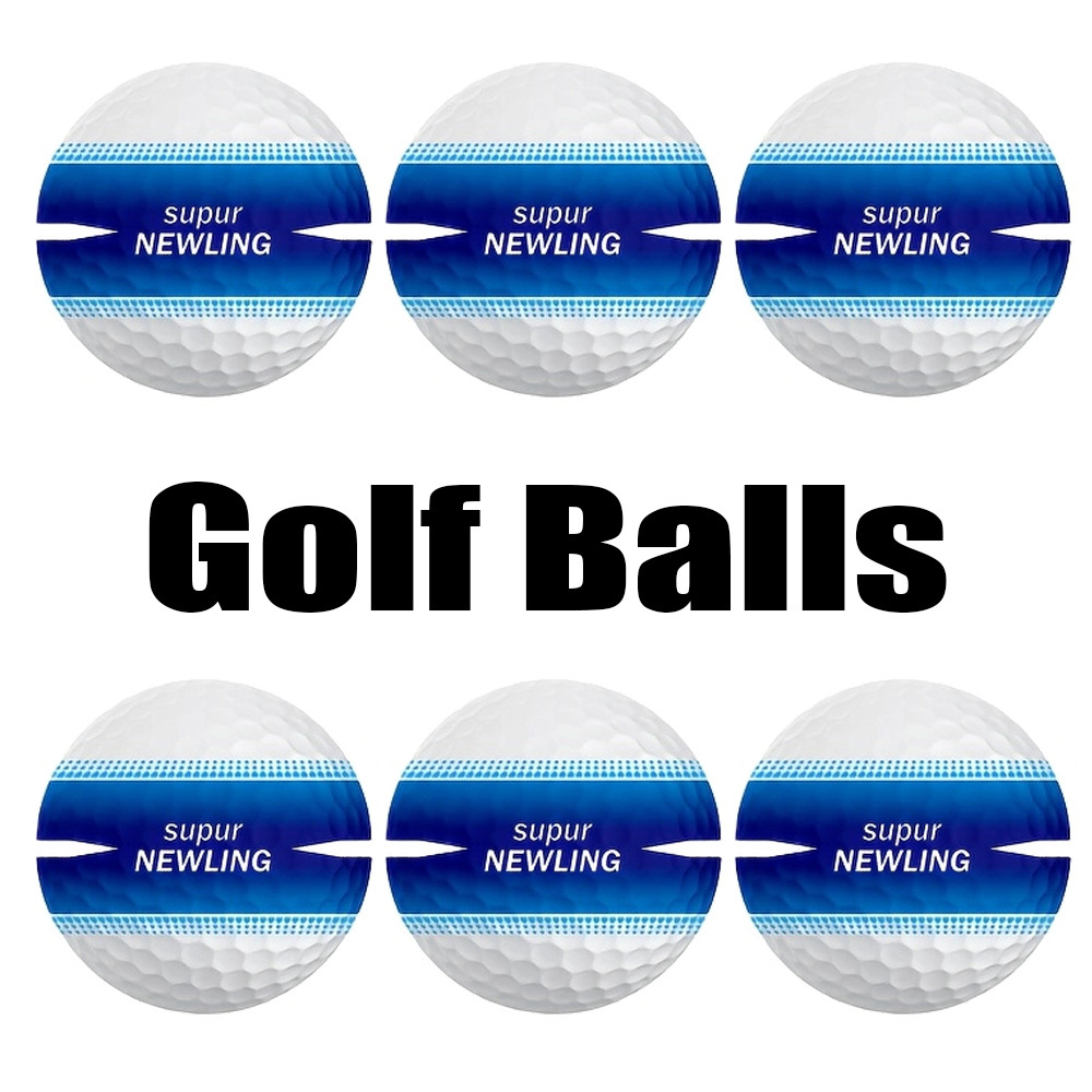 Rubber Golf Ball Practice Training Driving Range Indoor Outdoor 6pcs