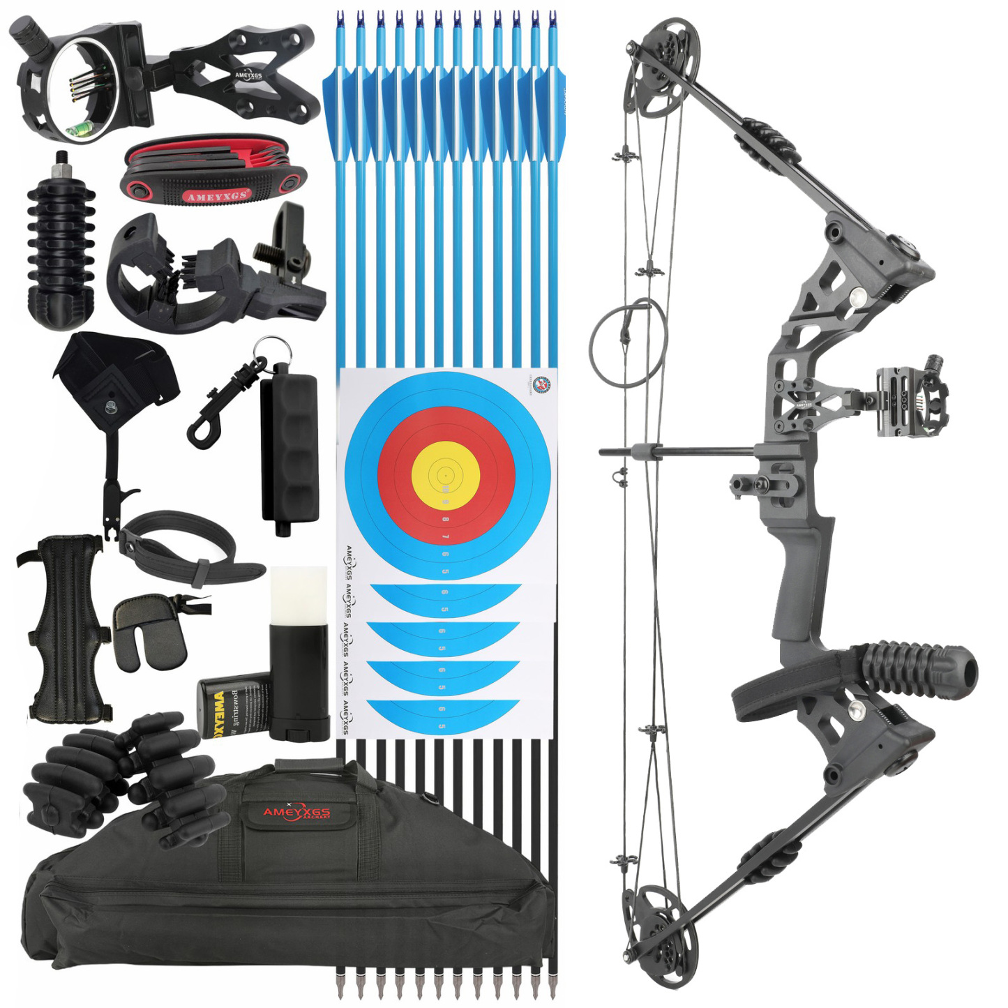 JUNXING X8 Compound Bow Arrows Set 20-70lb Adjustable Hunting